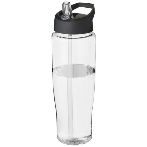 Bouteille sport publicitaire avec paille 700ml H2O Active® Translucide et Noir